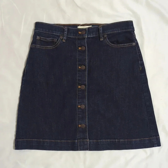 Gap High-Waisted Button-Front Mini Jean Skirt, Color Scottie Size 29T - Picture 2 of 12